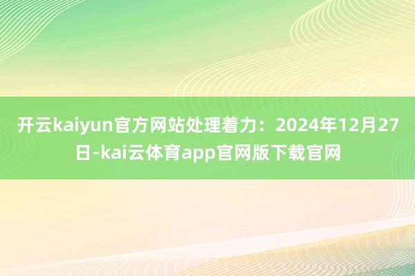 开云kaiyun官方网站处理着力：2024年12月27日-kai云体育app官网版下载官网
