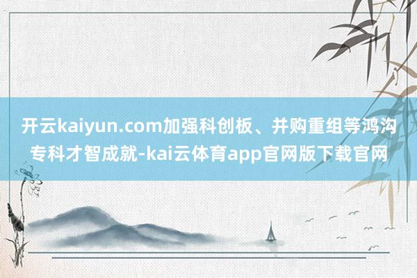 开云kaiyun.com加强科创板、并购重组等鸿沟专科才智成就-kai云体育app官网版下载官网