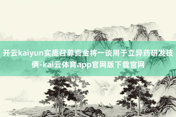 开云kaiyun实质召募资金将一谈用于立异药研发技俩-kai云体育app官网版下载官网